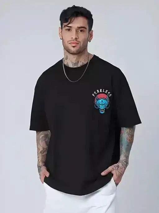 Men's Baggy Oversized Cotton Blend T-Shirt | Casual Three-Quarter Sleeves