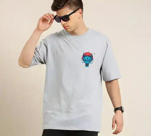 Men's Baggy Oversized Cotton Blend T-Shirt | Casual Three-Quarter Sleeves