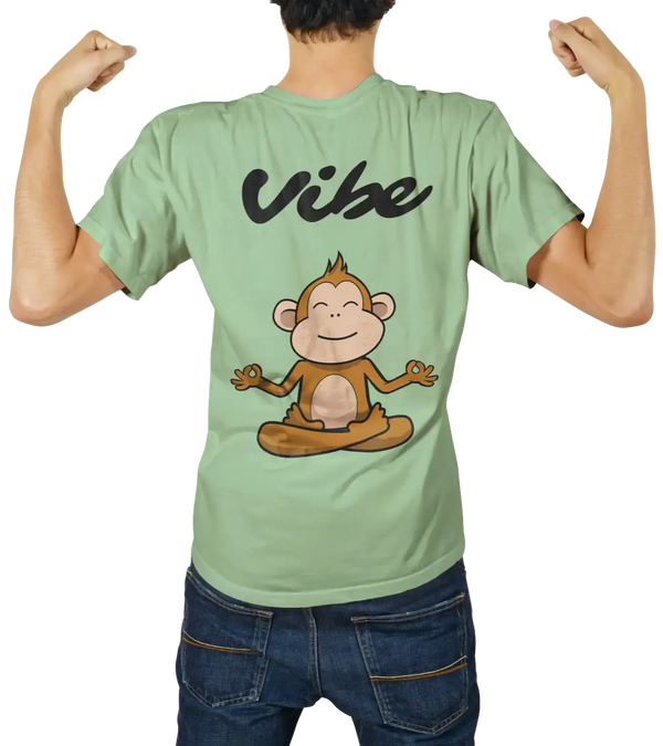 Vibe 🐒 Men's T-Shirt | Meditating Monkey Graphic Tee