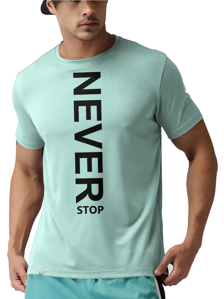 Never Stop 🚀 Men's Activewear Tee | Motivation in Every Step