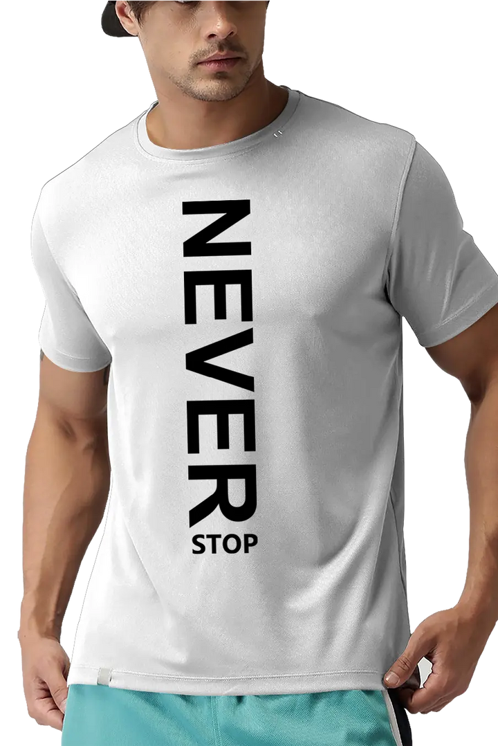 Never Stop 🚀 Men's Activewear Tee | Motivation in Every Step